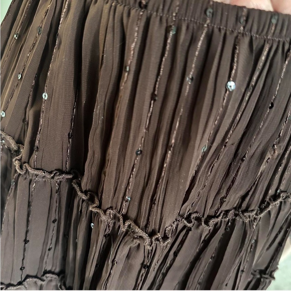 Midi tiered chiffon layered skirt with fairy sequins - Picture 4 of 4